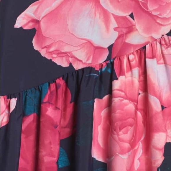 Eliza J hi-Lo floral taffeta ruffle skirt - Picture 5 of 8